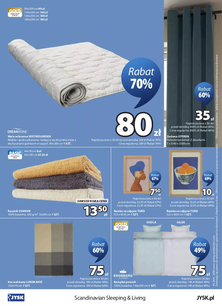 Gazetka promocyjna Jysk - Oferta tygodnia - ważna 21.10 do 08.11.2026 - strona 25 - produkty: Koc, Komplet pościeli, Mata ochronna, Pościel, Ramka, Ręcznik, Wełna, Zasłona