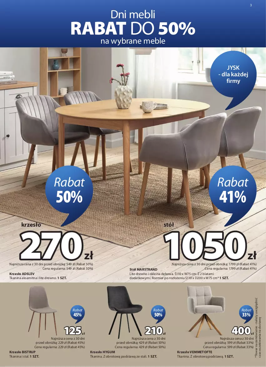 Gazetka promocyjna Jysk - Oferta tygodnia - ważna 21.10 do 08.11.2026 - strona 4 - produkty: Aksam, Krzesło, Mars, Meble, Stół, Tran