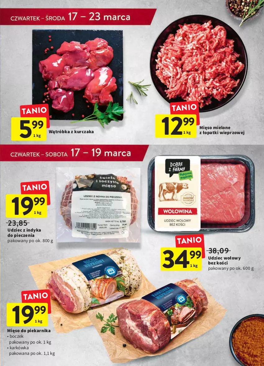 Gazetka promocyjna Intermarche - ważna 17.03 do 23.03.2022 - strona 13 - produkty: Boczek, Kurczak, Mięso, Mięso mielone, Mięso mielone z łopatki wieprzowej, Piec, Piekarnik, Udziec wołowy, Udziec z indyka