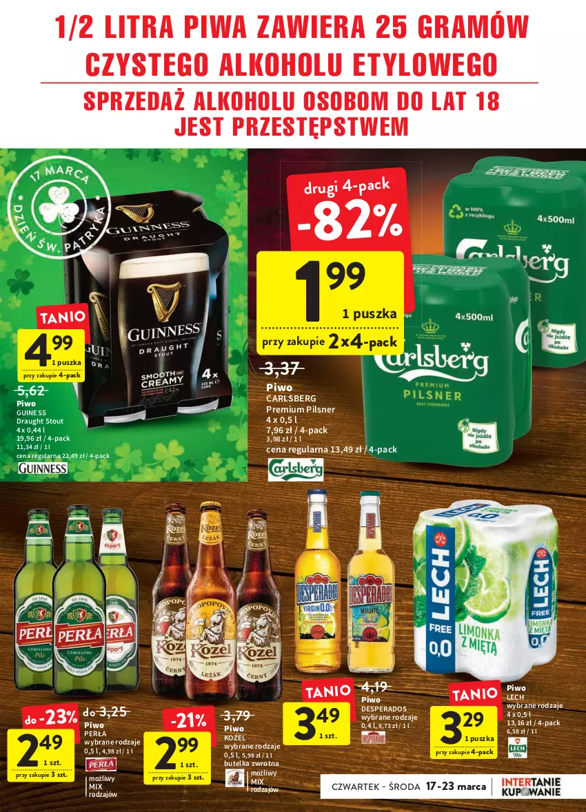 Gazetka promocyjna Intermarche - ważna 17.03 do 23.03.2022 - strona 31 - produkty: Carlsberg, Desperados, Gra, Kozel, Perła, Piwa, Piwo