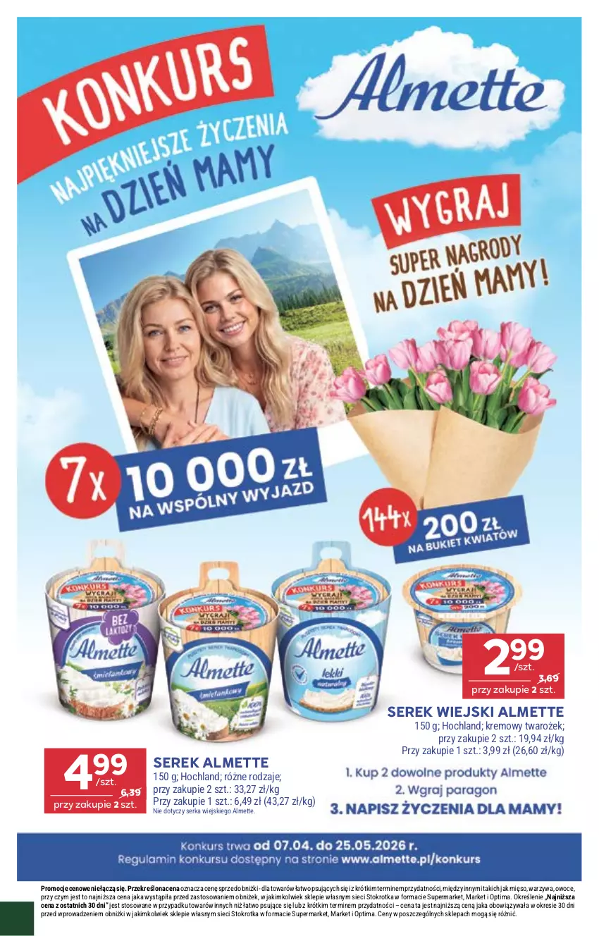 Gazetka promocyjna Stokrotka - Supermarket - ważna 29.04 do 06.05.2026 - strona 20 - produkty: Almette, Hochland, Mięso, Optima, Owoce, Ser, Serek, Serek wiejski, Warzywa