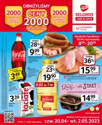 Gazetka promocyjna Selgros - Oferta spożywcza - Gazetka - ważna od 02.05 do 02.05.2023 - strona 1 - produkty: Kurczak, Por, Gry, Filet z piersi kurczaka, Cień, Coca-Cola, Napoje, Tran, Lody, Olej rzepakowy, Olej, Kiełbasa, Mleko, Kiełbasa śląska, LG, Fa