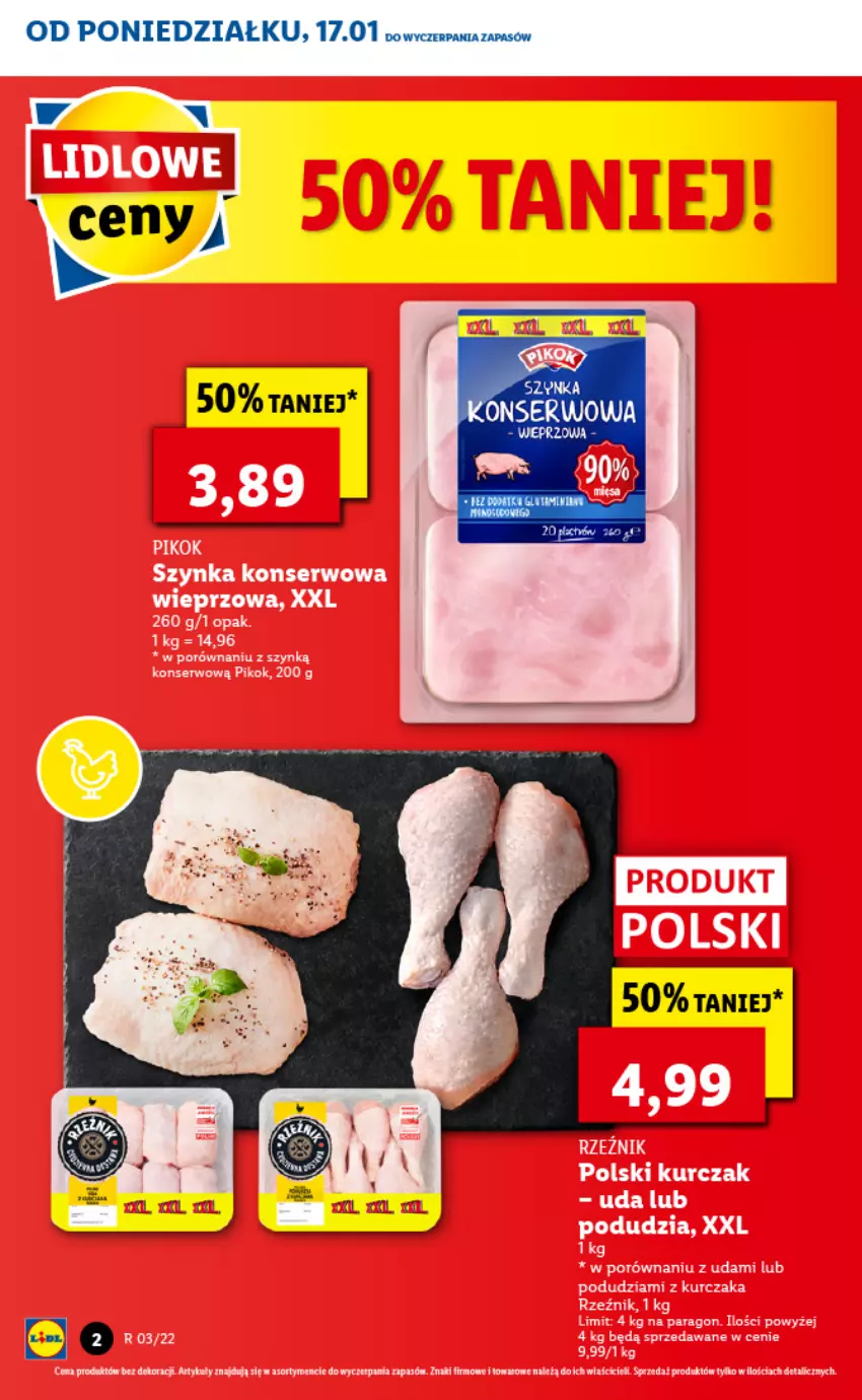 Gazetka promocyjna Lidl - GAZETKA - ważna 17.01 do 19.01.2022 - strona 2 - produkty: Ser, Szynka