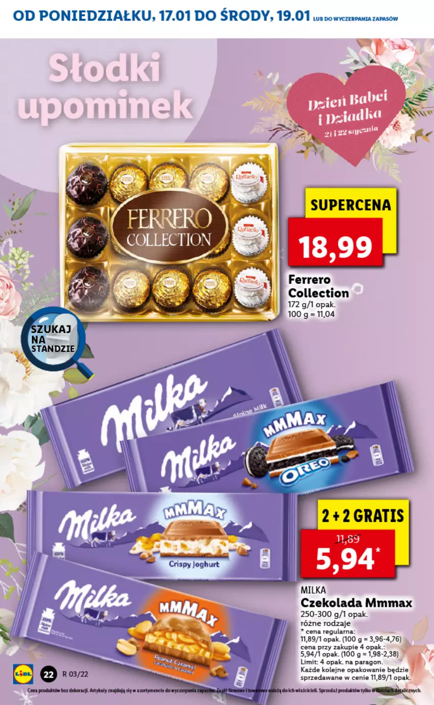 Gazetka promocyjna Lidl - GAZETKA - ważna 17.01 do 19.01.2022 - strona 22 - produkty: Czekolada, Ferrero, Olej, Tera