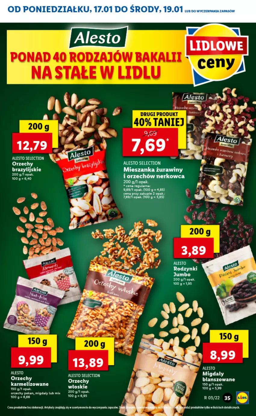 Gazetka promocyjna Lidl - GAZETKA - ważna 17.01 do 19.01.2022 - strona 35 - produkty: Migdały