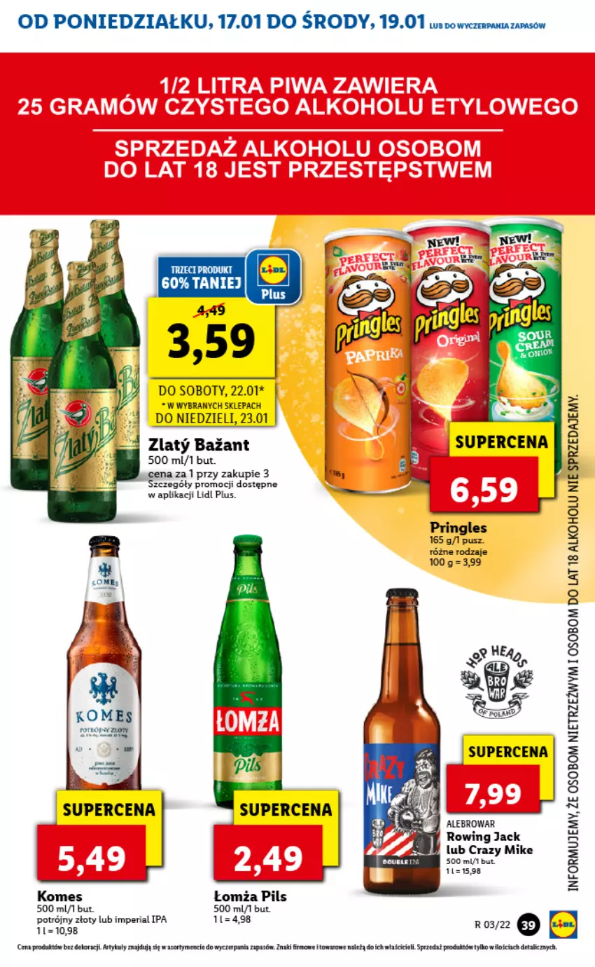 Gazetka promocyjna Lidl - GAZETKA - ważna 17.01 do 19.01.2022 - strona 39 - produkty: Fa, Pringles