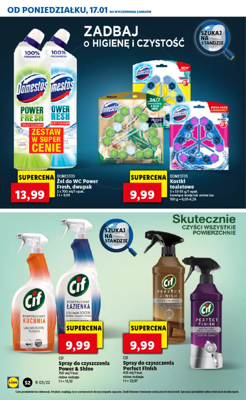 Gazetka promocyjna Lidl - GAZETKA - ważna 17.01 do 19.01.2022 - strona 52 - produkty: Cif, Finish, Spray do czyszczenia