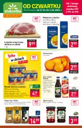 Gazetka promocyjna Stokrotka - Market - Gazetka - ważna od 02.02 do 02.02.2022 - strona 1 - produkty: Tchibo, Lubella, Makaron, Sok, Por, Bell, Kawa, Pomarańcze, Dżem, Siatka, Lack, Bella, Masło, Nektar, Hortex, Fa