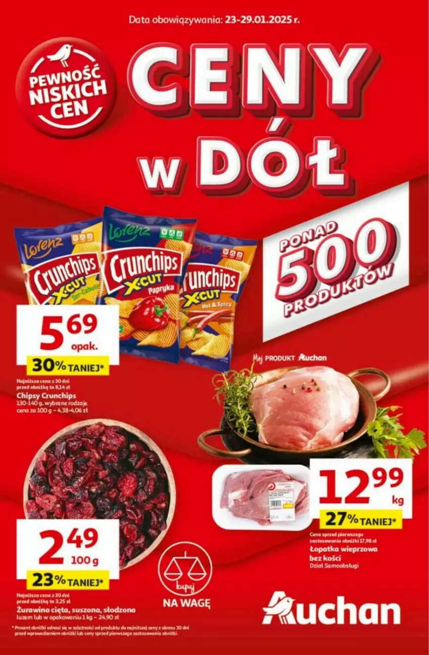 Gazetka promocyjna Auchan - ważna 23.01 do 29.01.2025 - strona 1 - produkty: Brit, Crunchips, Fa, Kret