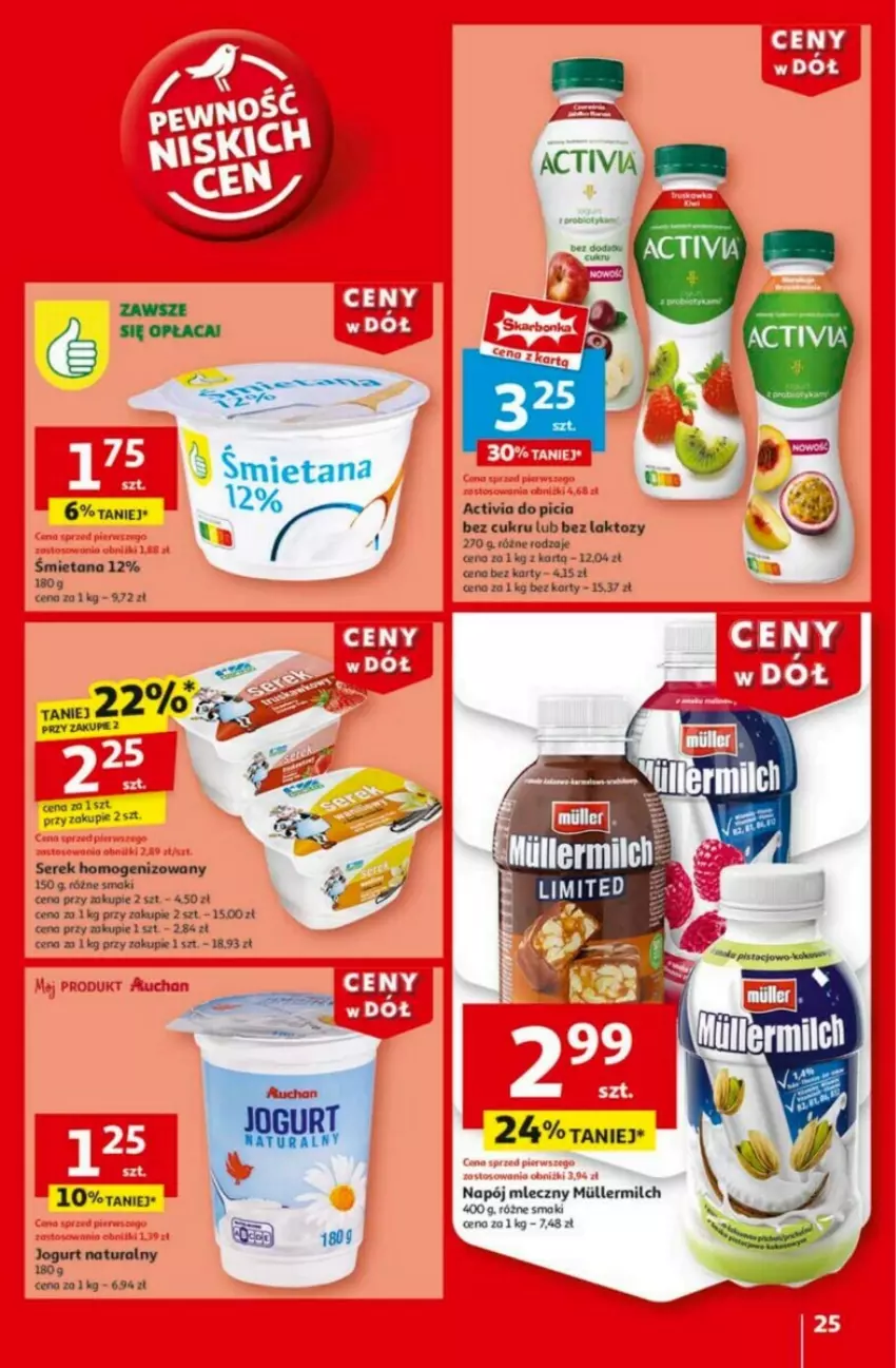 Gazetka promocyjna Auchan - ważna 23.01 do 29.01.2025 - strona 20 - produkty: Activia, Napój, Napój mleczny, Ser, Serek, Serek homogenizowany, Tera