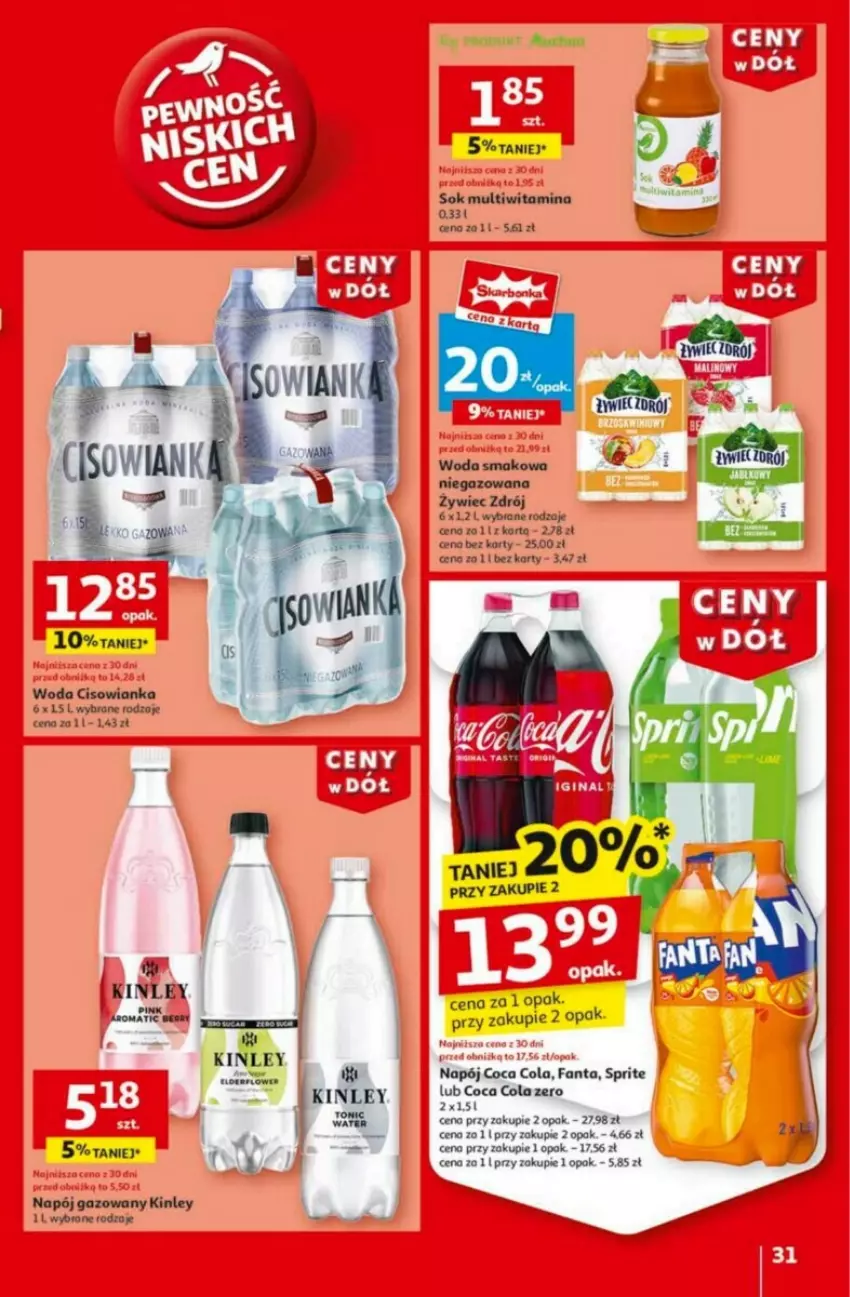 Gazetka promocyjna Auchan - ważna 23.01 do 29.01.2025 - strona 27 - produkty: Cisowianka, Fa, Fanta, LG, Napój, Napój gazowany, Sprite, Woda