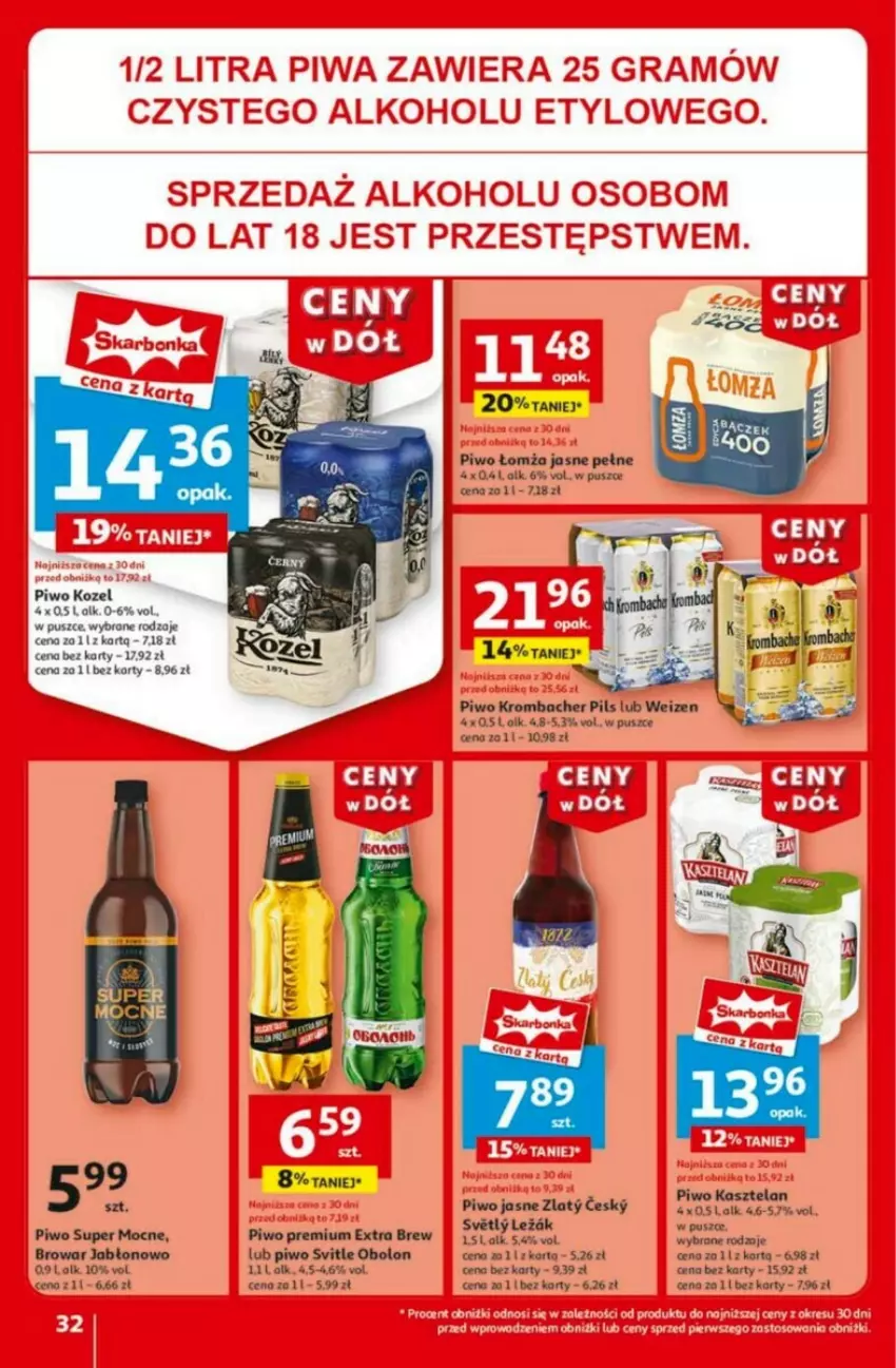 Gazetka promocyjna Auchan - ważna 23.01 do 29.01.2025 - strona 28 - produkty: Kasztelan, Kozel, Piwo, Piwo jasne