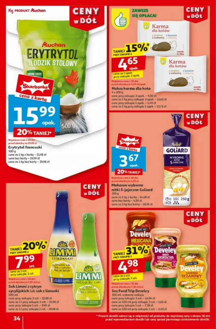 Gazetka promocyjna Auchan - ważna 23.01 do 29.01.2025 - strona 30 - produkty: Goliard, Makaron, Mokra karma, Sok, Sos