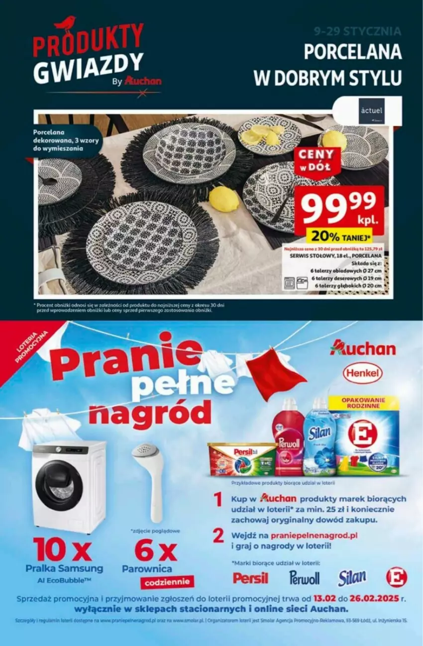 Gazetka promocyjna Auchan - ważna 23.01 do 29.01.2025 - strona 34 - produkty: Deser, Fa, Gin, Gra, LANA, Parownica, Persil, Por, Pralka, Samsung, Ser, Silan, Talerz