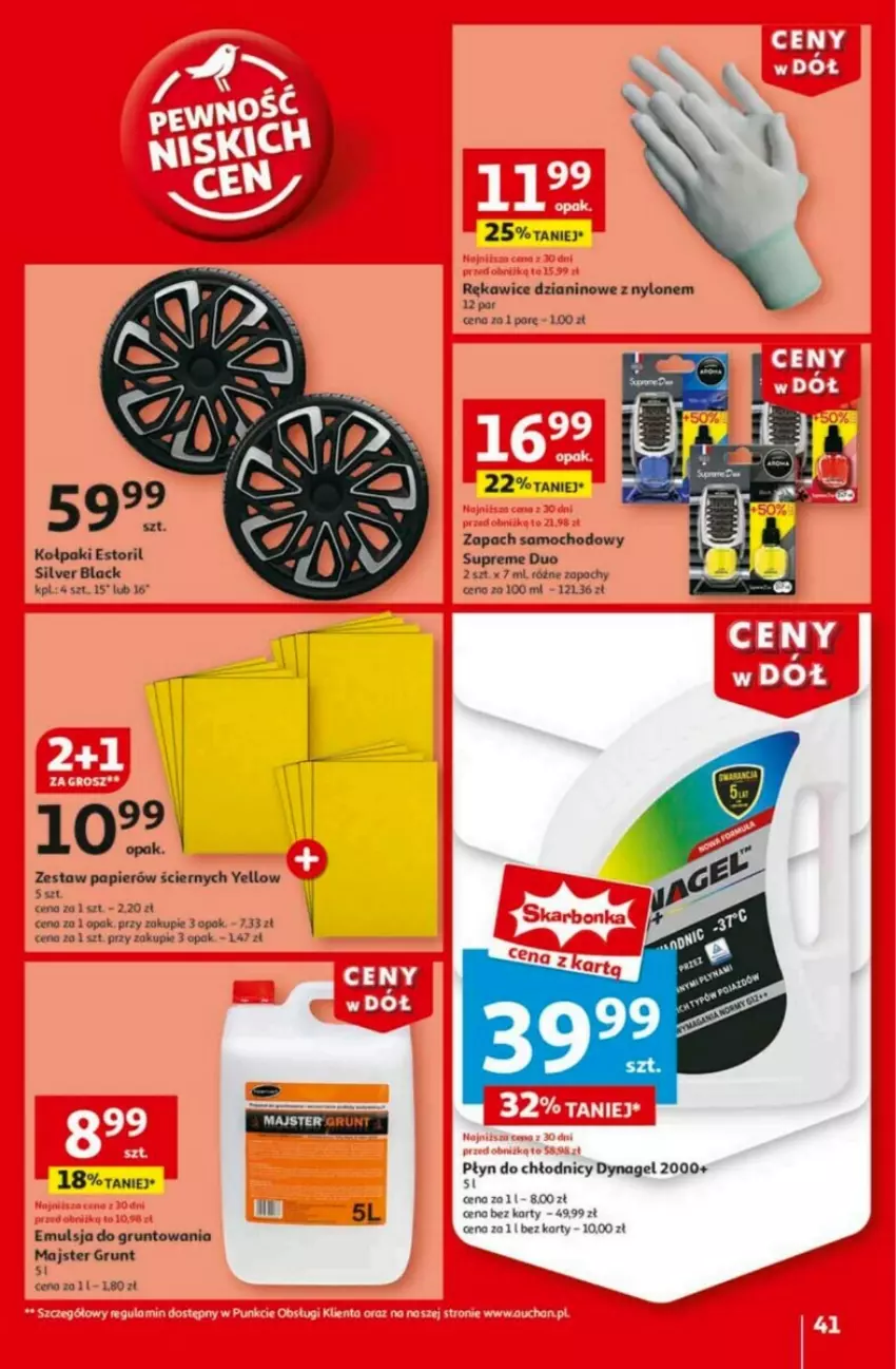 Gazetka promocyjna Auchan - ważna 23.01 do 29.01.2025 - strona 44 - produkty: Emulsja, Grunt, Kołpak, Lack, Papier, Płyn do chłodnic, Por, Rękawice