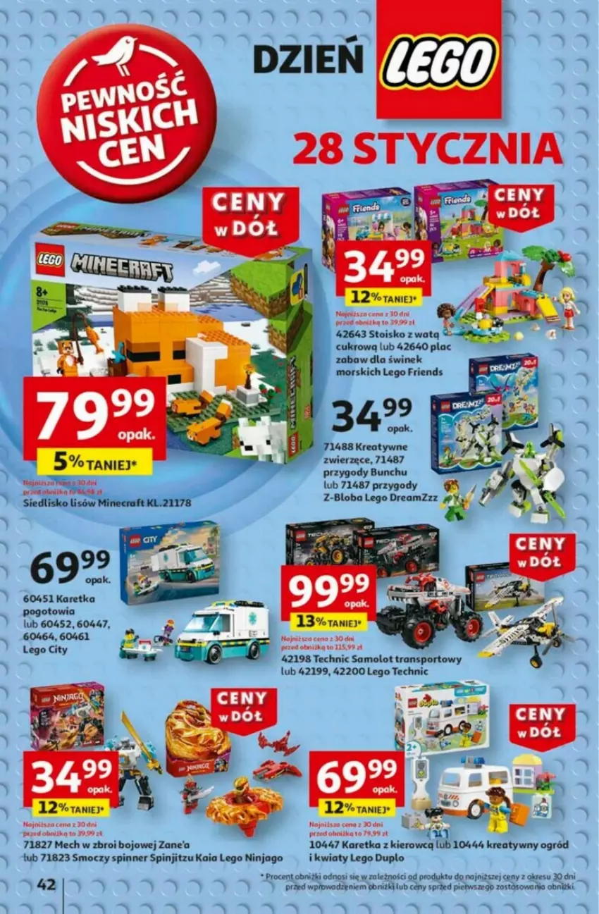 Gazetka promocyjna Auchan - ważna 23.01 do 29.01.2025 - strona 46 - produkty: Amol, Fa, LEGO, LEGO City, LEGO Duplo, LEGO Friends, LEGO Ninjago, LEGO Technic, Minecraft, Ogród, Por, Samolot, Sport, Tran