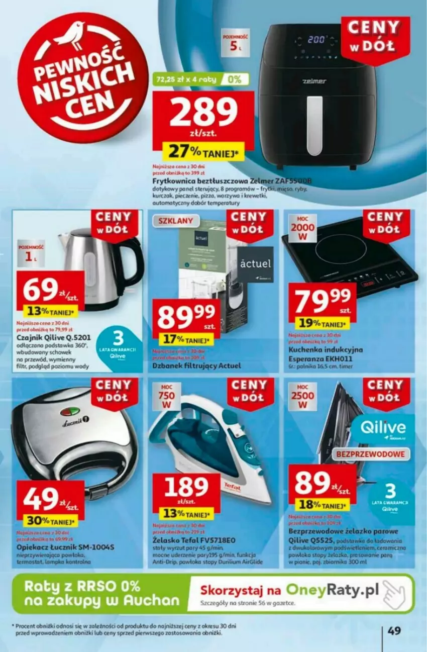 Gazetka promocyjna Auchan - ważna 23.01 do 29.01.2025 - strona 53 - produkty: Czajnik, Dzbanek, Dzbanek filtrujący, Fa, Frytki, Gra, Mięso, Piec, Przewód, Tefal, Termos, Top, Warzywa, Zelmer