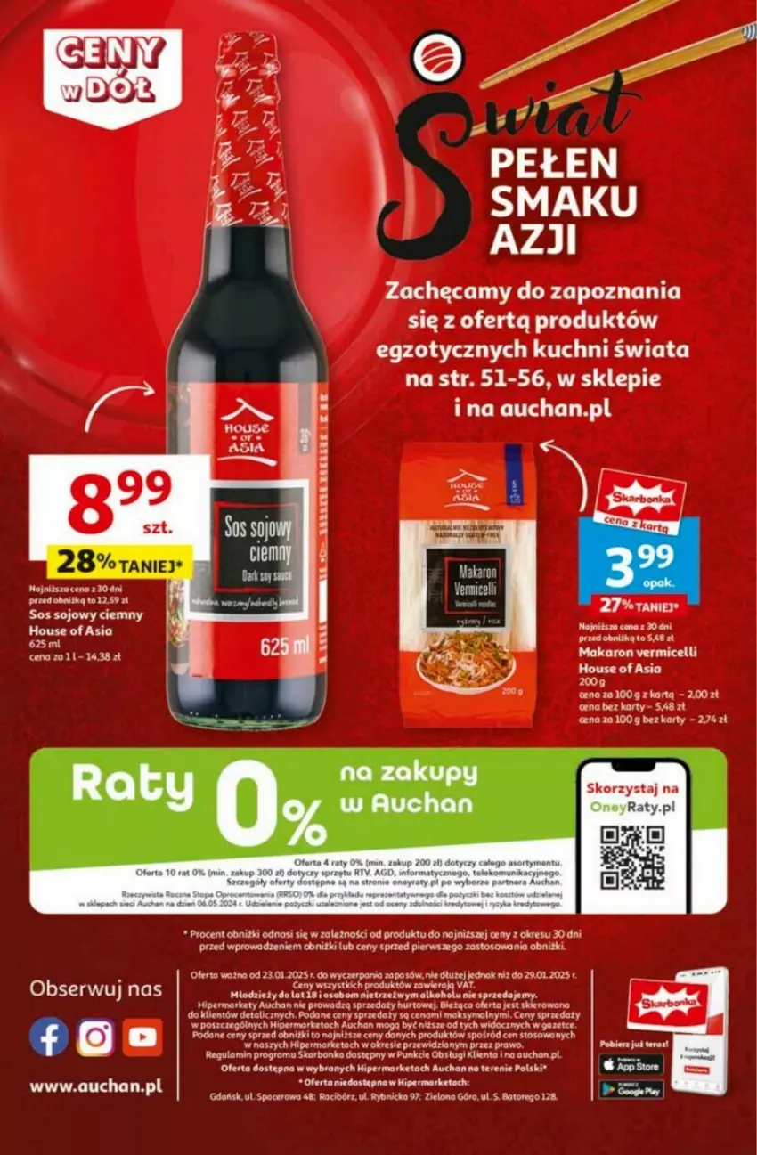 Gazetka promocyjna Auchan - ważna 23.01 do 29.01.2025 - strona 61 - produkty: Fa, Gra, House of Asia, LEGO, Makaron, Ser, Sos, Sos sojowy