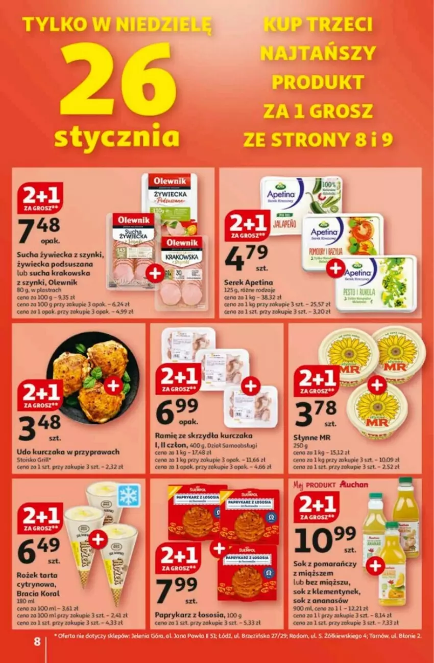 Gazetka promocyjna Auchan - ważna 23.01 do 29.01.2025 - strona 63 - produkty: Ananas, Fa, Grill, Jaja, Kurczak, Mysz, Olewnik, Papryka, Paprykarz, Ser, Serek, Słynne, Sok, Sos, Tarta