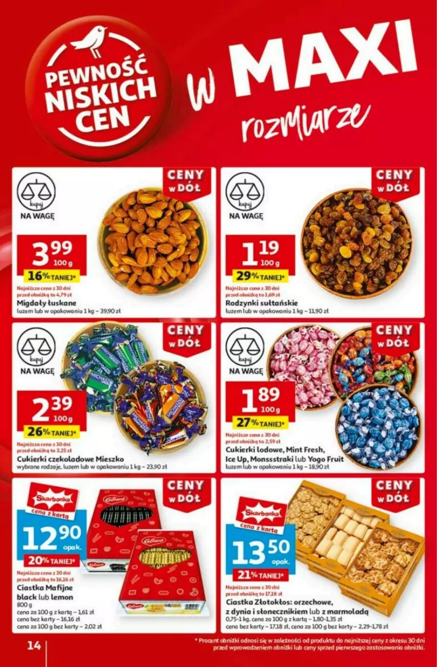 Gazetka promocyjna Auchan - ważna 23.01 do 29.01.2025 - strona 8 - produkty: Ciastka, Cukier, Cukierki, Cukierki czekoladowe, Lack, Migdały, Migdały łuskane, Mola, Rodzynki