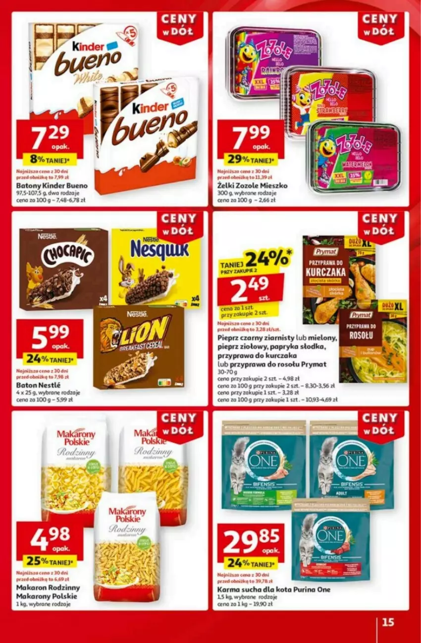 Gazetka promocyjna Auchan - ważna 23.01 do 29.01.2025 - strona 9 - produkty: Baton, Fa, Kinder, Kinder Bueno, Kurczak, LG, Makaron, Papryka, Papryka słodka, Pieprz, Prymat, Przyprawa do rosołu, Pur, Purina