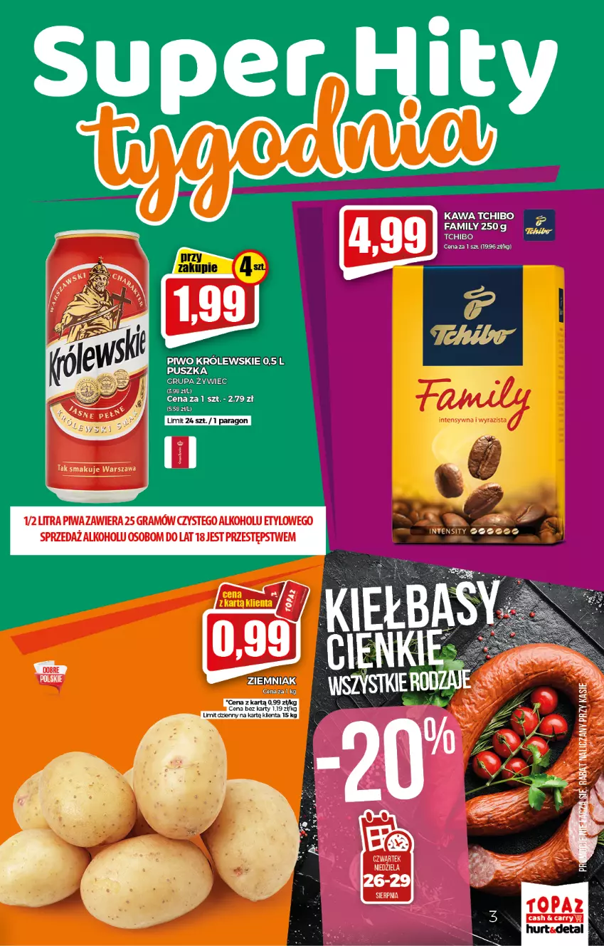 Gazetka promocyjna Topaz - Gazetka - ważna 26.08 do 01.09.2021 - strona 3 - produkty: Fa, Gra, Kawa, Piwa, Piwo, Tchibo