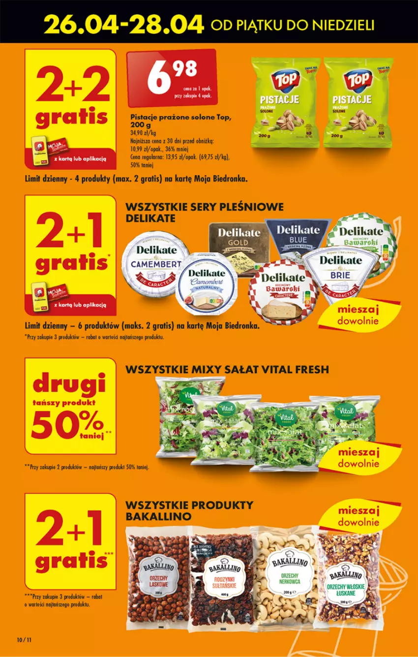 Gazetka promocyjna Biedronka - Od Piątku - ważna 26.04 do 28.04.2024 - strona 12 - produkty: Gra, Pistacje, Sałat, Ser, Top