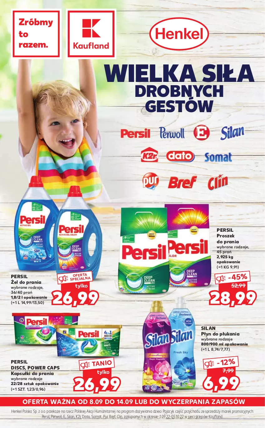 Gazetka promocyjna Kaufland - Katalog SZKOŁA - ważna 08.09 do 14.09.2022 - strona 1 - produkty: Bref, Clin, Dzieci, Gra, K2, Kapsułki do prania, Pajac, Persil, Perwoll, Płyn do płukania, Proszek do prania, Pur, Silan, Somat