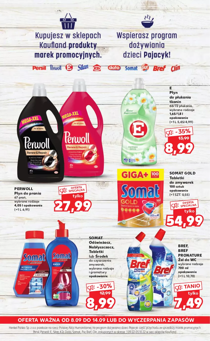 Gazetka promocyjna Kaufland - Katalog SZKOŁA - ważna 08.09 do 14.09.2022 - strona 2 - produkty: Bref, Clin, Dzieci, Gra, K2, Pajac, Persil, Perwoll, Płyn do płukania, Płyn do prania, Pur, Rama, Silan, Somat, Somat gold, Tablet