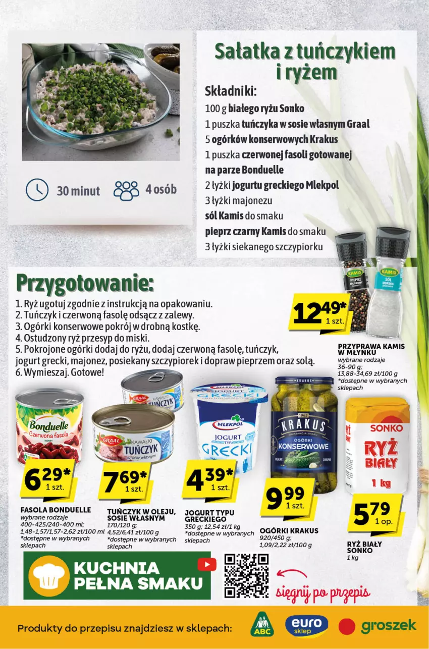 Gazetka promocyjna ABC - ważna 31.10 do 12.11.2024 - strona 2 - produkty: Bonduelle, Fa, Fasola, Gra, Graal, Jogurt, Kamis, Krakus, Kuchnia, Majonez, Ogórki konserwowe, Olej, Pieprz, Ryż, Sałat, Sałatka, Ser, Sól, Sonko, Sos, Tuńczyk