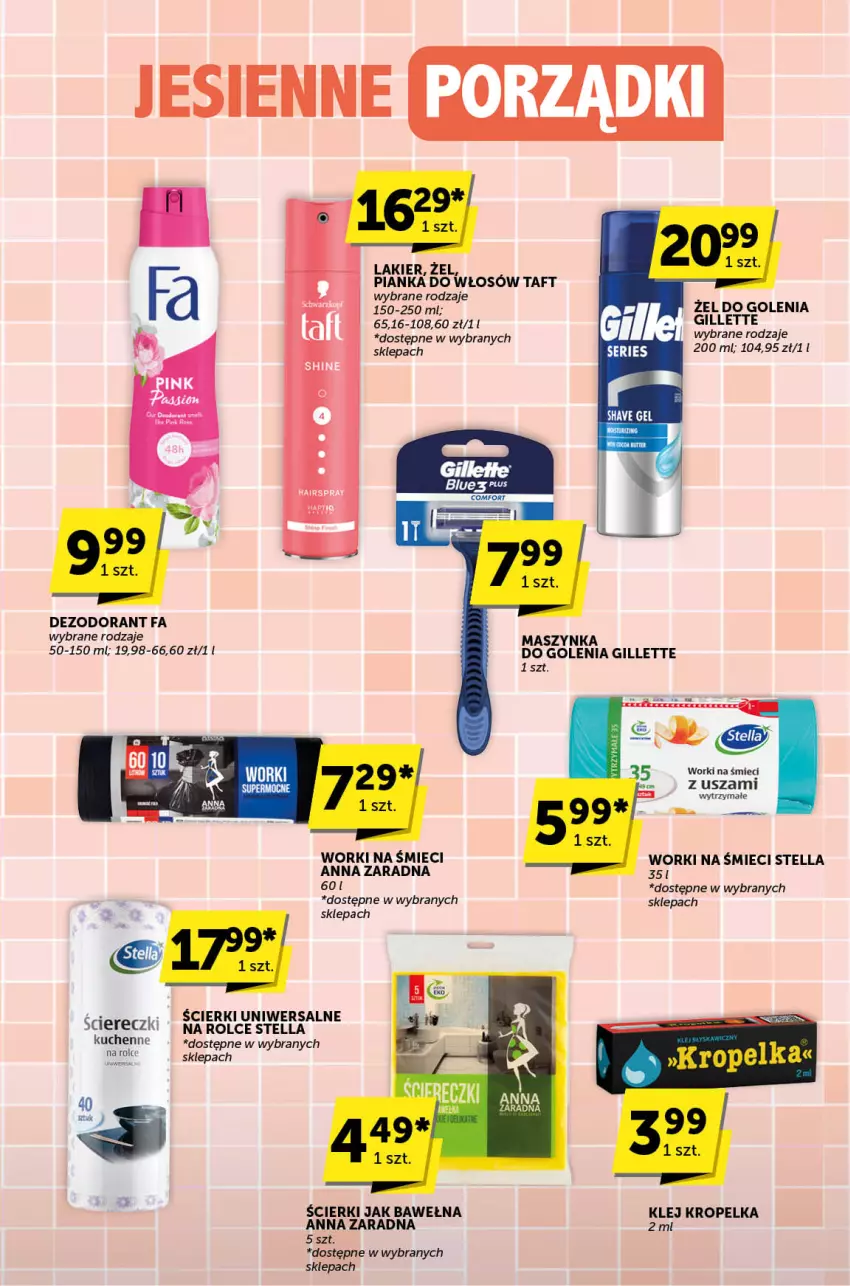 Gazetka promocyjna ABC - ważna 31.10 do 12.11.2024 - strona 30 - produkty: Dezodorant, Fa, Gillette, Klej, Lakier, LG, Pianka do włosów, Ser, Taft, Wełna, Worki na śmiec, Worki na śmieci