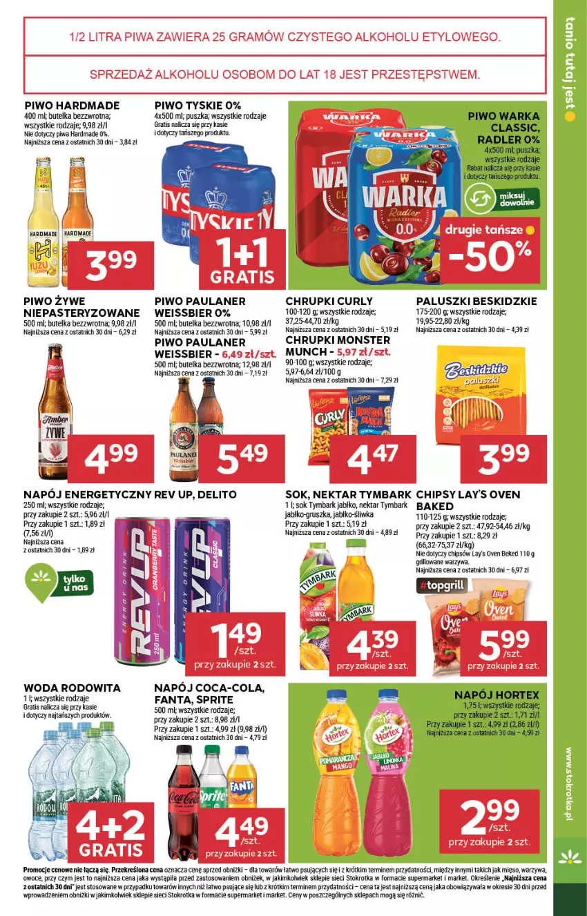 Gazetka promocyjna Stokrotka - Market - ważna 26.06 do 02.07.2025 - strona 15 - produkty: Beskidzki, Chipsy, Chrupki, Coca-Cola, Fa, Fanta, Gra, Grill, Mięso, Napój, Napój energetyczny, Nektar, Owoce, Piwa, Piwo, Sok, Sprite, Tymbark, Tyskie, Warzywa, Woda