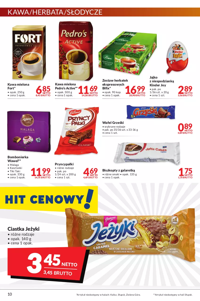 Gazetka promocyjna Makro - [Oferta promocyjna] Artykuły spożywcze i przemysłowe - ważna 31.05 do 13.06.2022 - strona 10 - produkty: Biszkopty, Ciastka, Gala, Grześki, Herbata, Jeżyki, Kawa, Kawa mielona, Kinder, Wawel