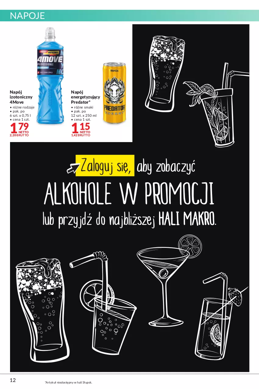 Gazetka promocyjna Makro - [Oferta promocyjna] Artykuły spożywcze i przemysłowe - ważna 31.05 do 13.06.2022 - strona 12 - produkty: Napój, Napój izotoniczny, Napoje