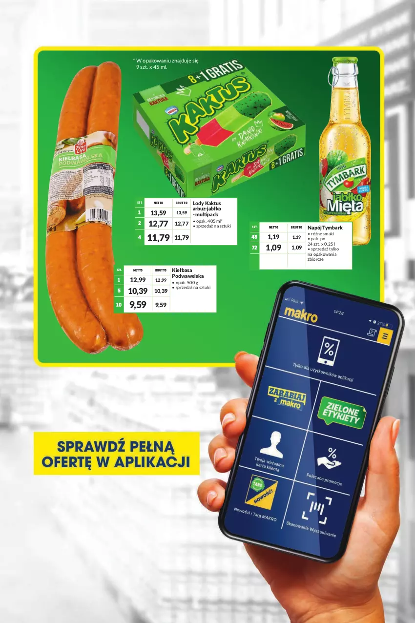 Gazetka promocyjna Makro - [Oferta promocyjna] Artykuły spożywcze i przemysłowe - ważna 31.05 do 13.06.2022 - strona 3 - produkty: Arbuz, Kaktus, Kiełbasa, Kiełbasa podwawelska, Lody, Napój, Tymbark, Wawel