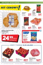 Gazetka promocyjna Makro - [Oferta promocyjna] Artykuły spożywcze i przemysłowe - Gazetka - ważna od 13.06 do 13.06.2022 - strona 4 - produkty: Kurczak, Glazura, Szynka wieprzowa, Parówki, Parówki z szynki, Hamburger, Szynka, Burger, Artykuły spożywcze, Kotlet, Brzoskwinie, Mintaj, Lazur, Pomidory