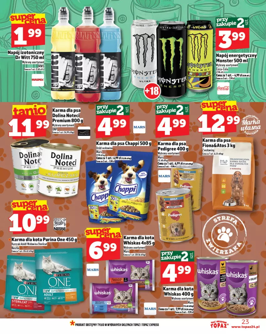 Gazetka promocyjna Topaz - Gazetka - ważna 17.07 do 23.07.2025 - strona 23 - produkty: Chappi, Kurczak, Mars, Pedigree, Por, Pur, Purina, Top, Whiskas, Wołowina