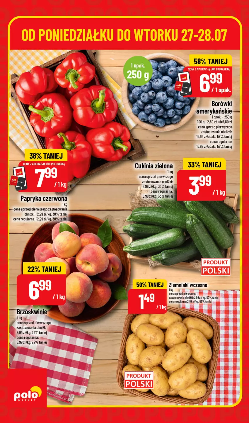 Gazetka promocyjna PoloMarket - Ulotka pon-wt - ważna 27.07 do 28.07.2026 - strona 2 - produkty: Brzoskwinie, Papryka, Papryka czerwona, Ziemniaki