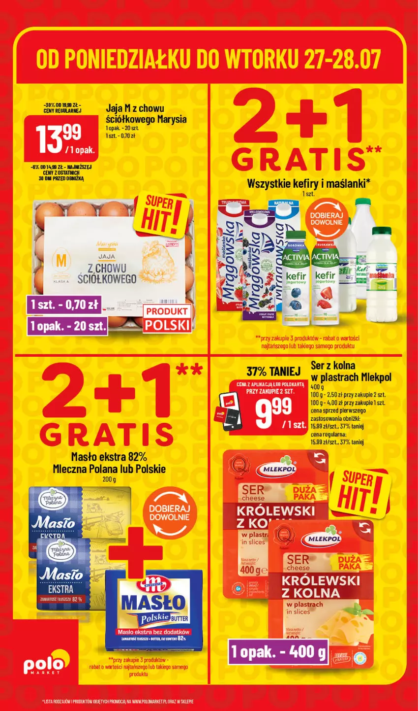 Gazetka promocyjna PoloMarket - Ulotka pon-wt - ważna 27.07 do 28.07.2026 - strona 4 - produkty: Jaja, Kefir, LANA, Lanki, Masło, Ser, Top