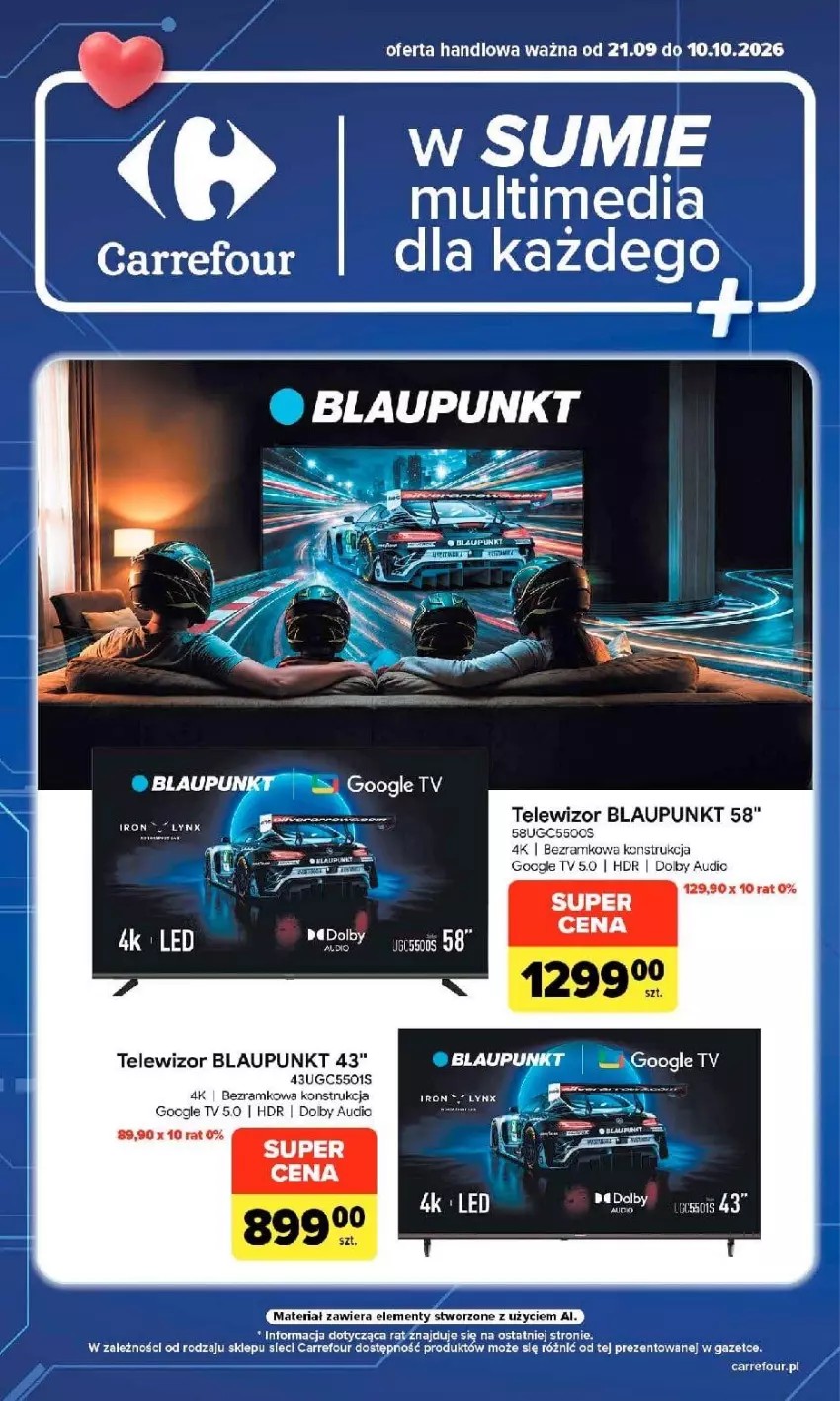 Gazetka promocyjna Carrefour - Gazetka w SUMIE multimedia dla każdego - ważna 21.09 do 10.10.2026 - strona 1 - produkty: Telewizor