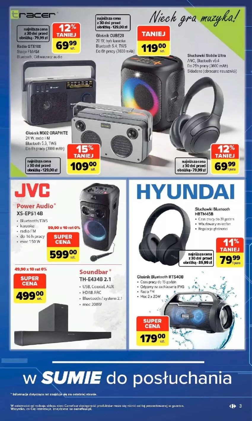 Gazetka promocyjna Carrefour - Gazetka w SUMIE multimedia dla każdego - ważna 21.09 do 10.10.2026 - strona 3 - produkty: Głośnik, Głośnik bluetooth, Gra, Mobil, Por, Słuchawki, Słuchawki bluetooth