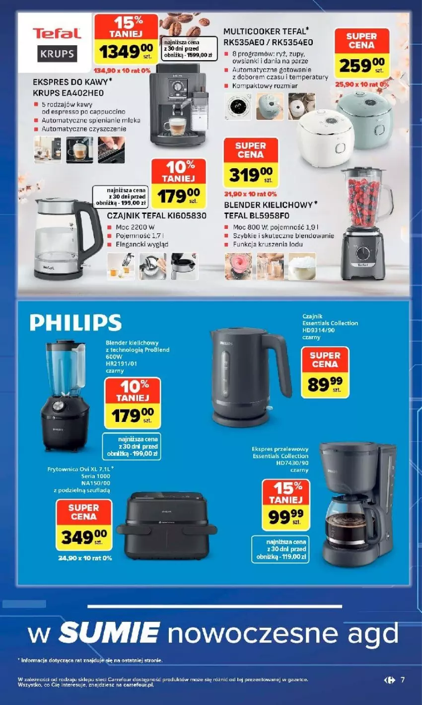 Gazetka promocyjna Carrefour - Gazetka w SUMIE multimedia dla każdego - ważna 21.09 do 10.10.2026 - strona 7 - produkty: Blender, Cappuccino, Czajnik, Fa, Gra, Krups, Ryż, Ser, Tefal