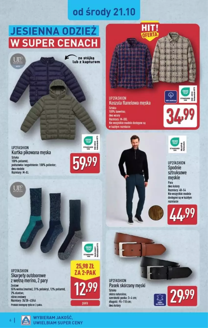 Gazetka promocyjna Aldi - Przygotuj się na kolejny tydzień! - ważna 21.10 do 24.10.2026 - strona 6 - produkty: Fa, Karp, Kurtka, Pasek, Spodnie, Spodnie sztruksowe