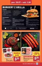 Gazetka promocyjna Aldi - Oferta weekendowa - Gazetka - ważna od 02.08 do 02.08.2025 - strona 11 - produkty: Majonez, Ketchup, Cebula, Mięso mielone, Top, Sos, Ser, Sól, Rum, Por, Mus, Hamburger, Sałat, Kiełbaski białe, Pieprz, Burger, Kotlet, Nuty, Oliwa z oliwek, Grill, Bułka, Mięso, Oliwa