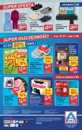 Gazetka promocyjna Aldi - Oferta weekendowa - Gazetka - ważna od 02.08 do 02.08.2025 - strona 14 - produkty: Sos, Por, Gra, Stacja pogodowa, Kawa ziarnista, Sneakersy, Old Spice, Dezodorant, Karkówka wieprzowa, Mięsne specjały, Kawa, O nas, Golden Seafood, Spodnie, Biuro, Bluza, Masło, Fa