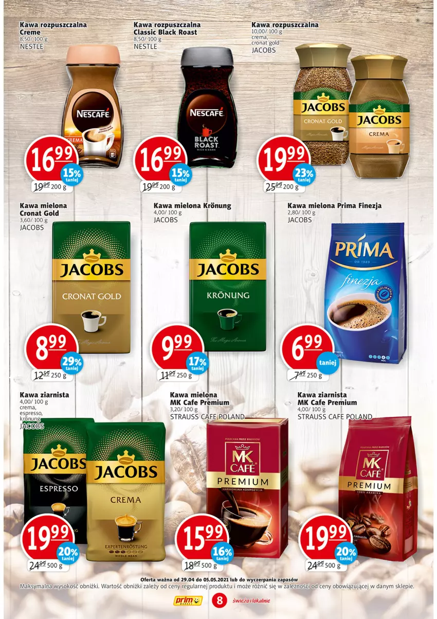 Gazetka promocyjna Prim Market - Gazetka - ważna 29.04 do 05.05.2021 - strona 8 - produkty: Jacobs, Kawa, Kawa mielona, Kawa rozpuszczalna, Kawa ziarnista, Lack, Prima, Sok