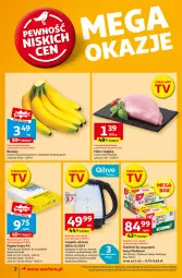 Gazetka promocyjna Auchan - Pewność Niskich Cen Supermarket - Gazetka - ważna od 11.09 do 11.09.2024 - strona 2 - produkty: Banany, Ser, Papier, Czajnik, Tablet, Grzałka, Fairy, Zmywarki, Tabletki do zmywarki, Fa