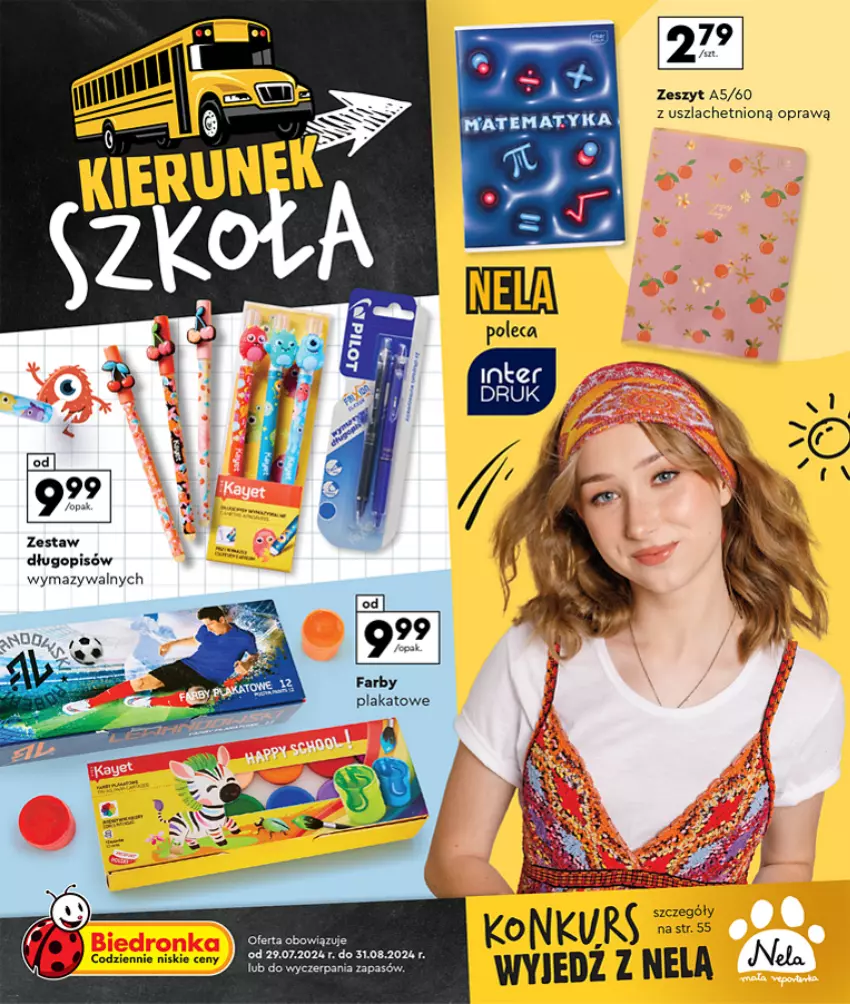 Gazetka promocyjna Biedronka - Szkoła - ważna 29.07 do 31.08.2024 - strona 1 - produkty: Długopis, Fa