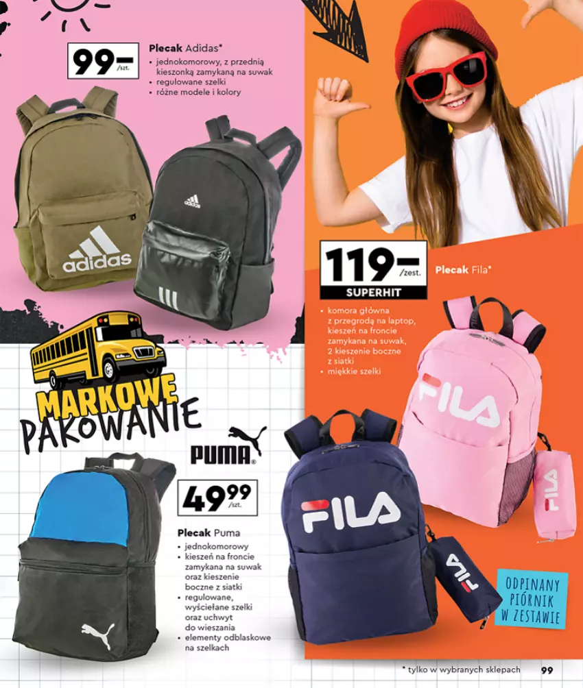 Gazetka promocyjna Biedronka - Szkoła - ważna 29.07 do 31.08.2024 - strona 100 - produkty: Adidas, Plecak, Puma