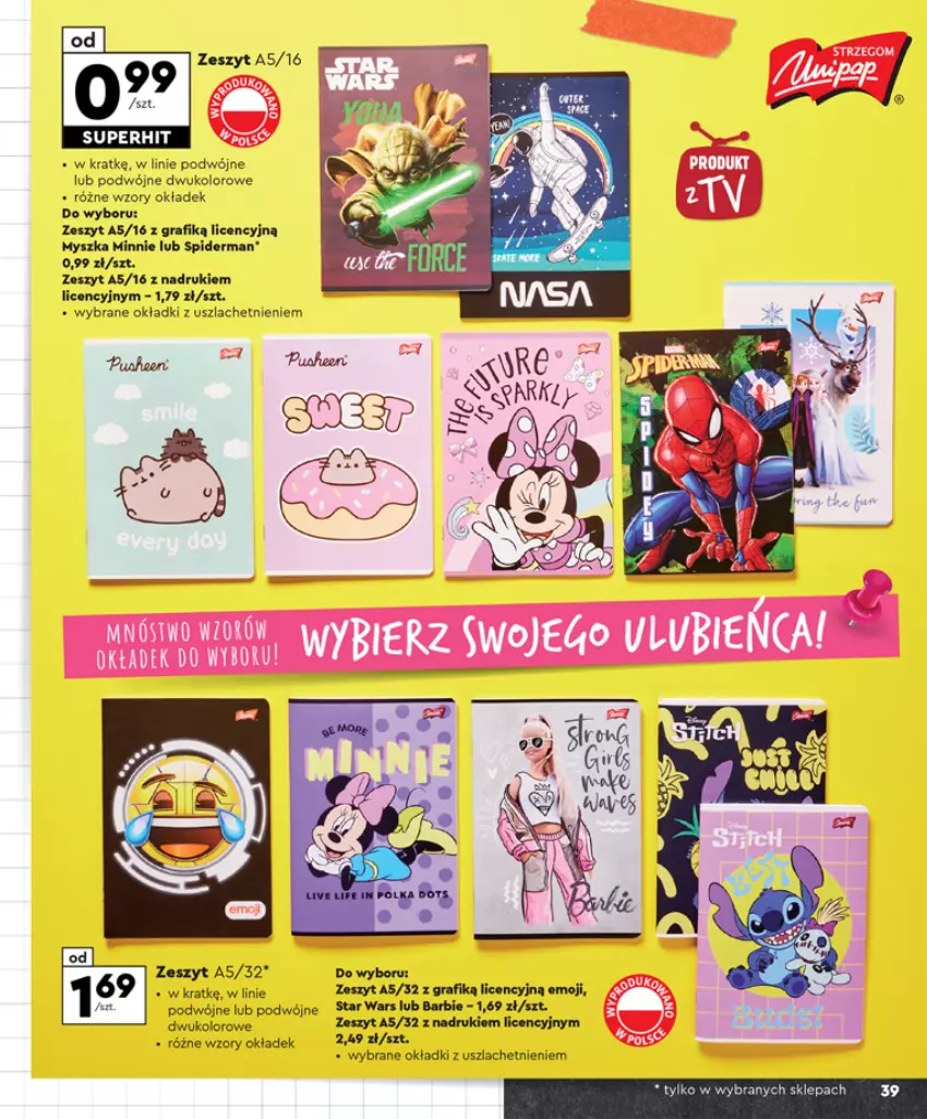 Gazetka promocyjna Biedronka - Szkoła - ważna 29.07 do 31.08.2024 - strona 40 - produkty: Barbie, Fa, Gra, Minnie, Mysz, Spiderman, Star Wars